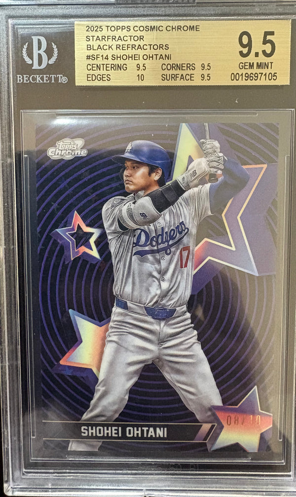 Shohei Ohtani - 2025 Topps Cosmic Chrome Starfractor Black Eclipse /10