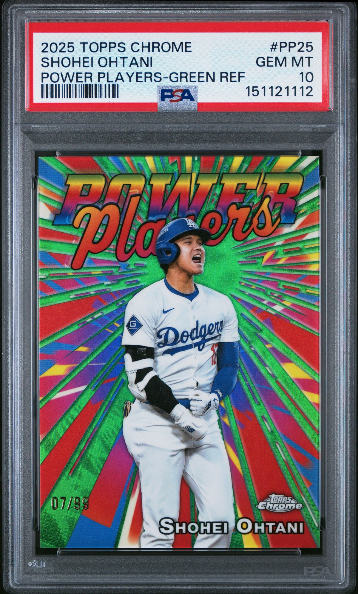 Shohei Ohtani - 2025 Topps Chrome Power Players - Green Ref /99
