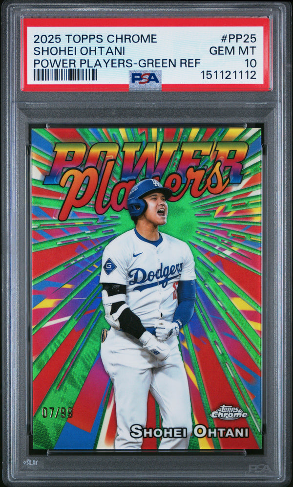 Shohei Ohtani - 2025 Topps Chrome Power Players - Green Ref /99