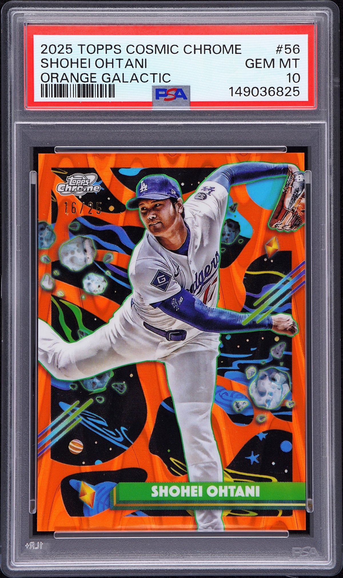 Shohei Ohtani - 2025 Topps Cosmic Chrome - Orange Galactic #56