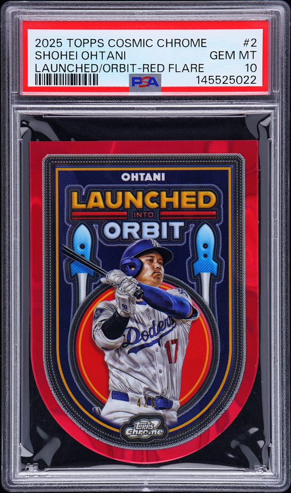 Shohei Ohtani - 2025 Topps Cosmic Chrome Launched Into Orbit Red Flare /5