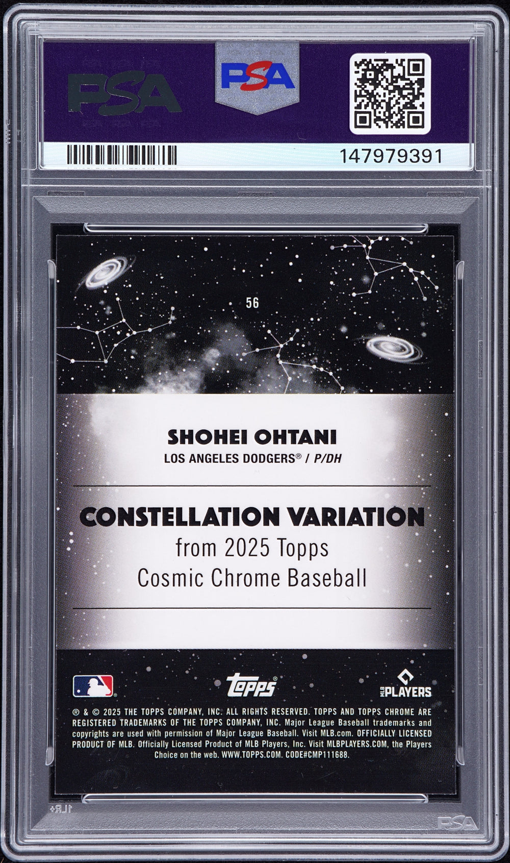 Shohei Ohtani - 2025 Topps Cosmic Chrome Constellation Variation Back
