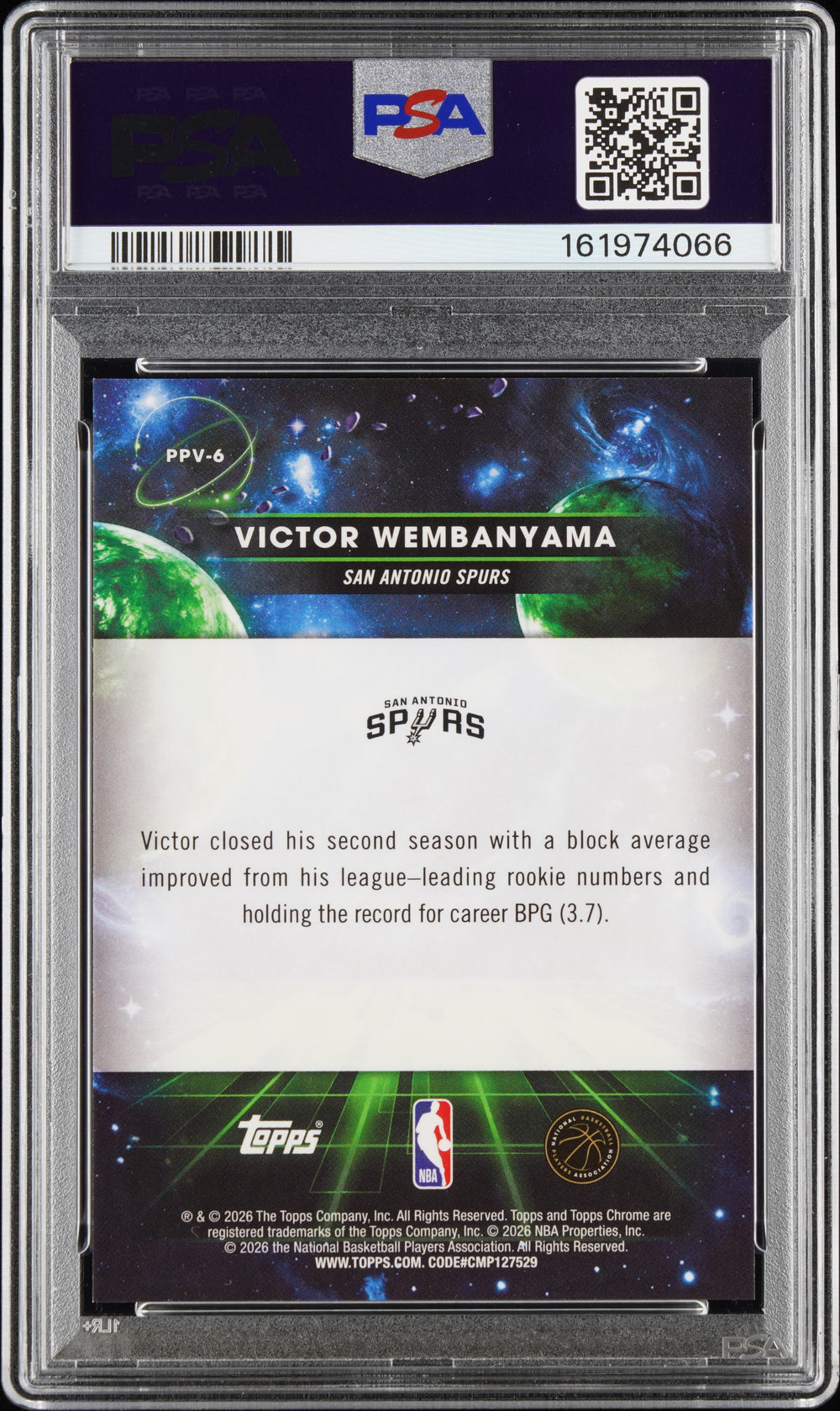 Victor Wembanyama - 2025 Topps Cosmic Chrome - Planetary Pursuit Venus Back
