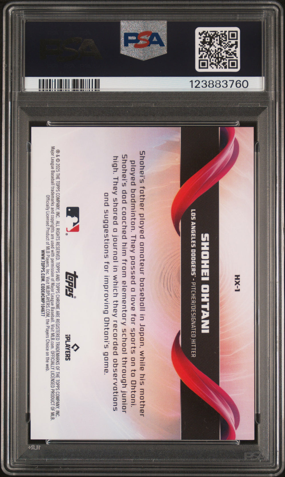 Shohei Ohtani - 2025 Topps Chrome Helix Back