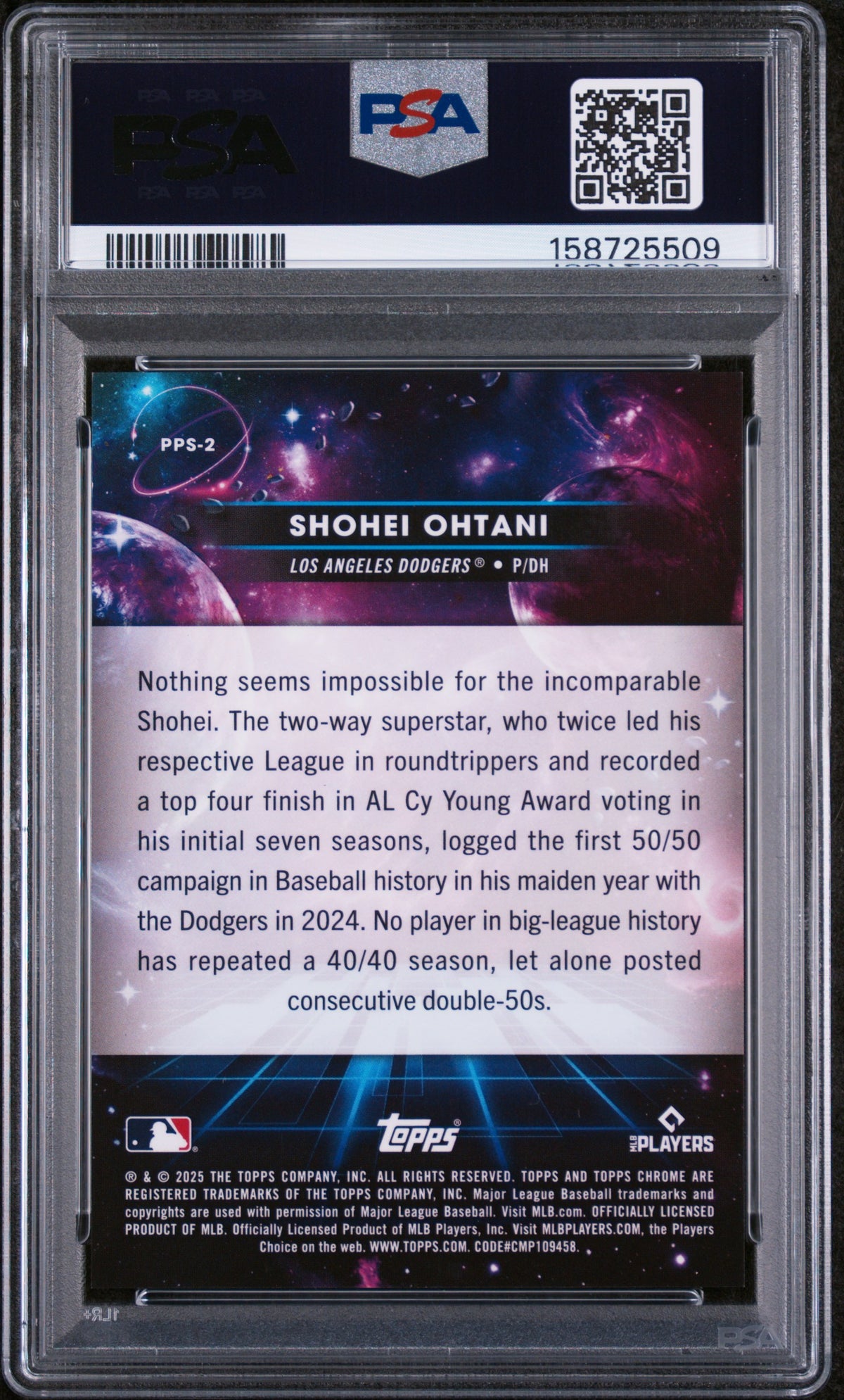 Shohei Ohtani - 2025 Topps Cosmic Chrome Planetary Pursuits - Sun